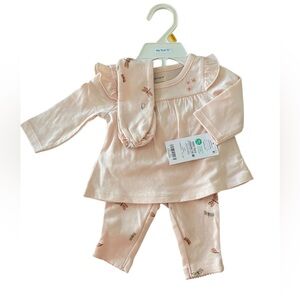 Carter's Light Pink Dragonfly 3-Piece Pajama Set Newborn